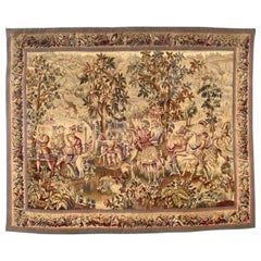 Bobyrug’s Wonderful Antique French Aubusson Tapestry Maximilian Design
