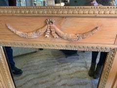 Wunderschöner antiker französischer handgeschnitzter Trumeau-Spiegel aus Eichenholz