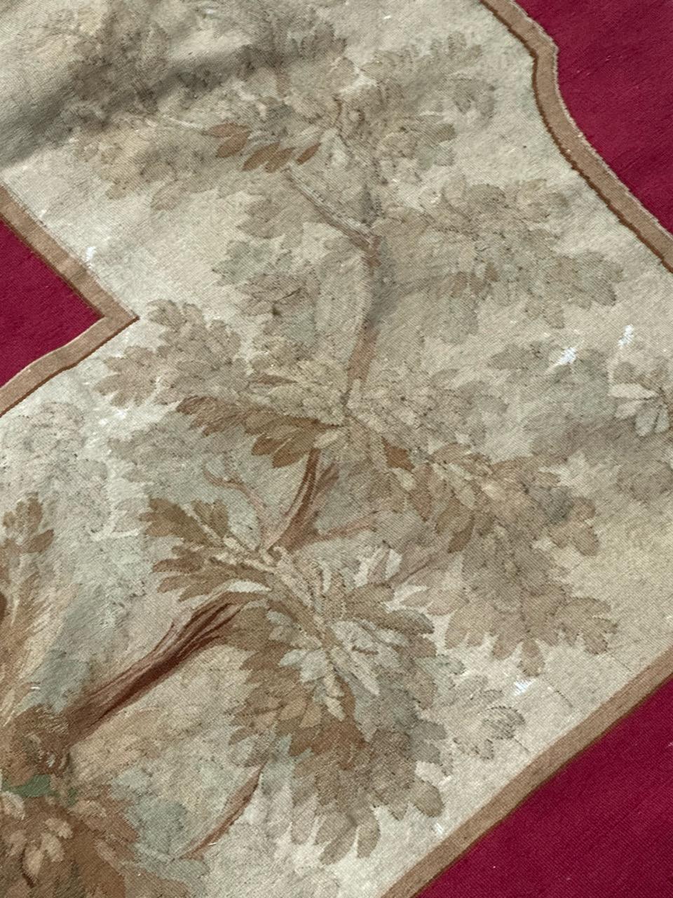 Wunderschöner antiker französischer handgewebter Aubusson-Wandteppich für Volant im Angebot 6