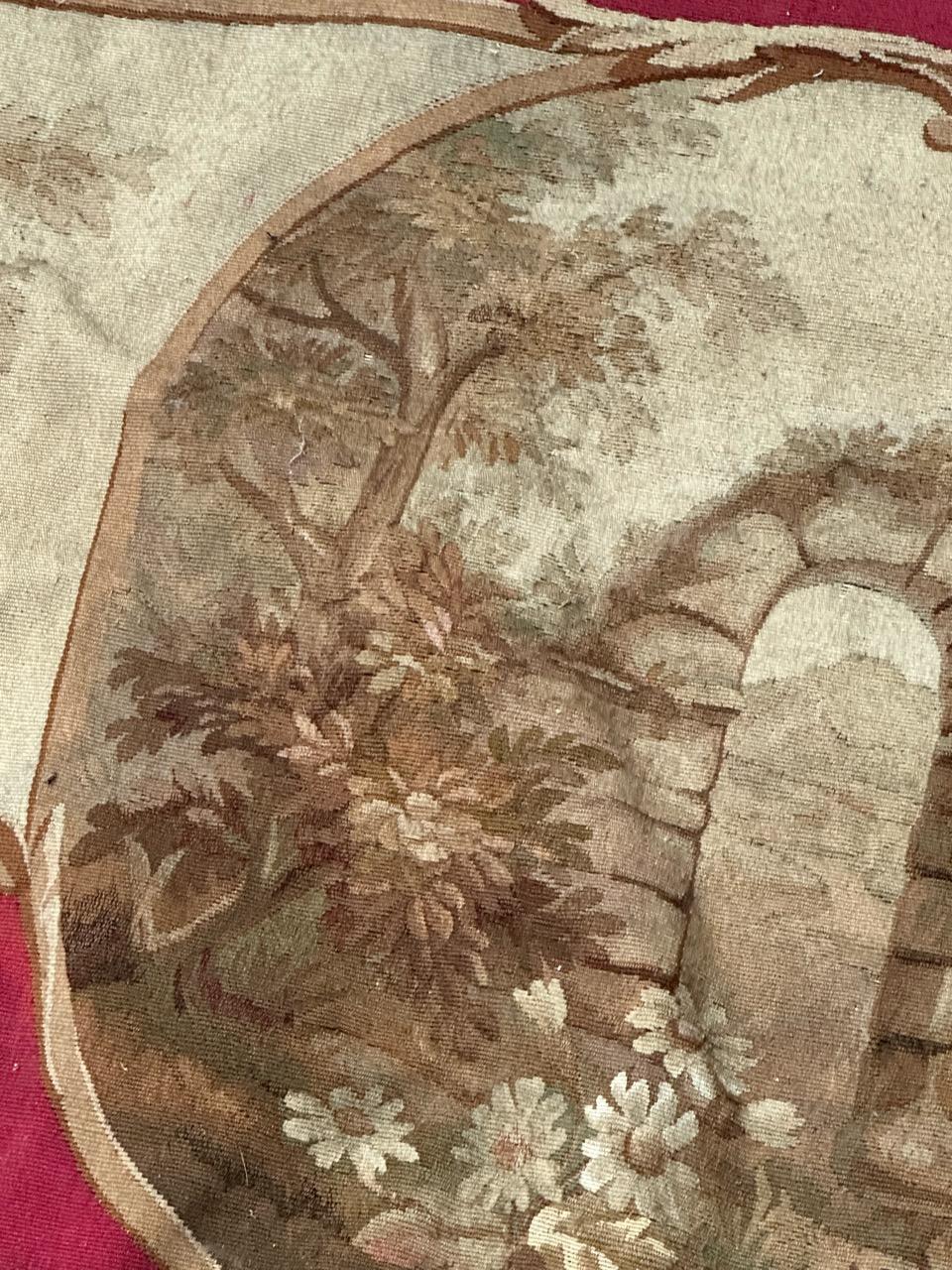 Wunderschöner antiker französischer handgewebter Aubusson-Wandteppich für Volant im Angebot 8