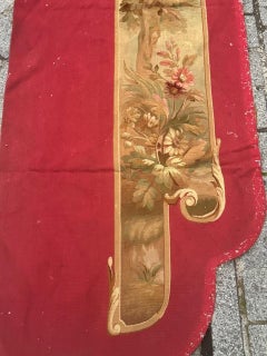 Meraviglioso arazzo Aubusson antico francese tessuto a mano per la mantovana