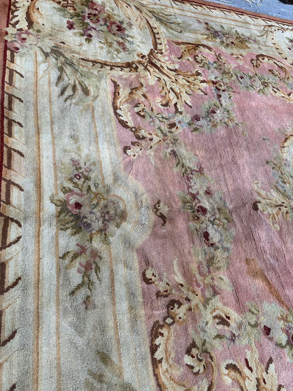 Hand-Knotted Bobyrug’s Wonderful Antique French Napoleon the Third Savonnerie Rug For Sale