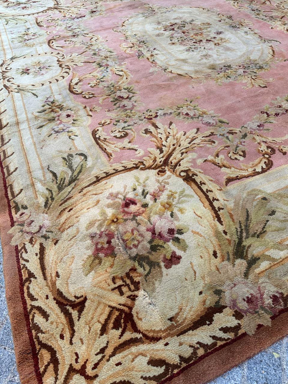Wool Bobyrug’s Wonderful Antique French Napoleon the Third Savonnerie Rug For Sale
