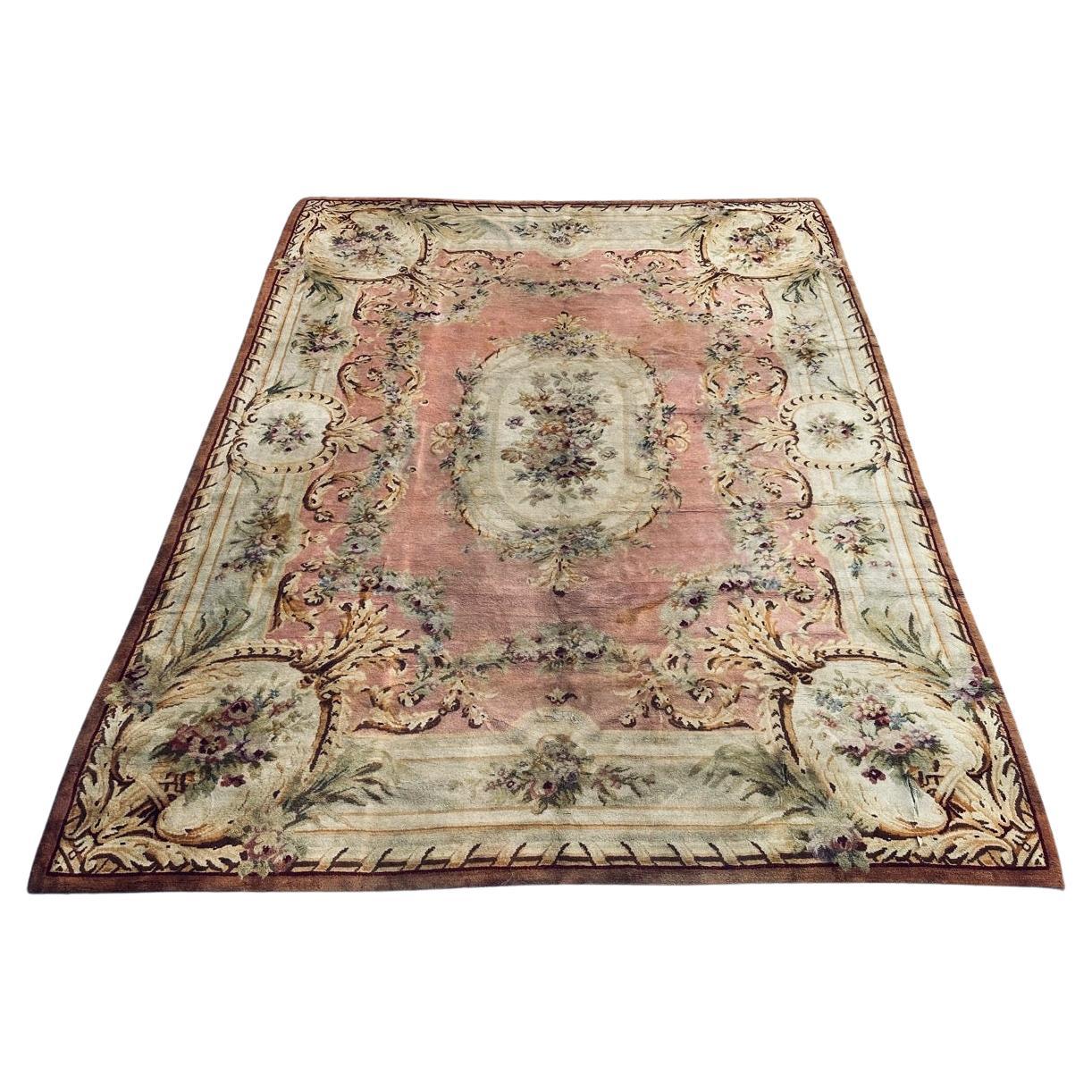 Bobyrug’s Wonderful Antique French Napoleon the Third Savonnerie Rug For Sale