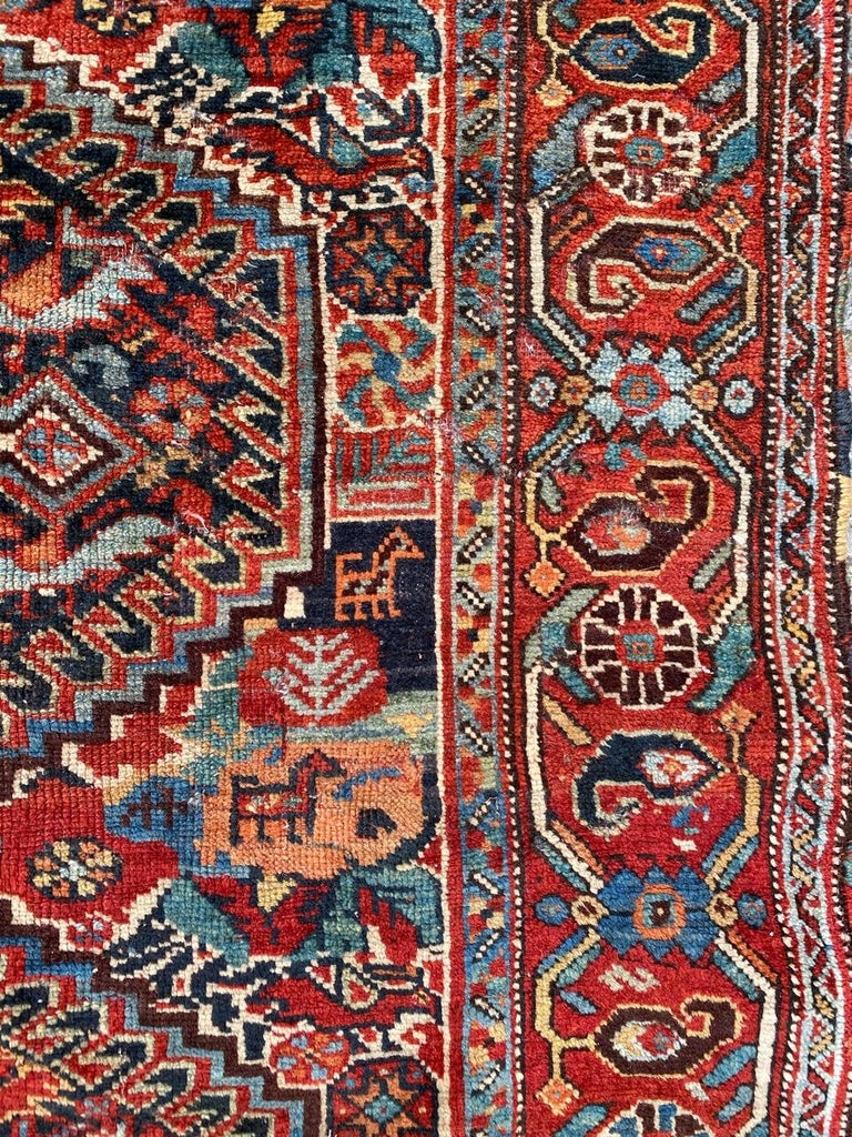 Wonderful Antique Ghashghai Rug For Sale at 1stDibs
