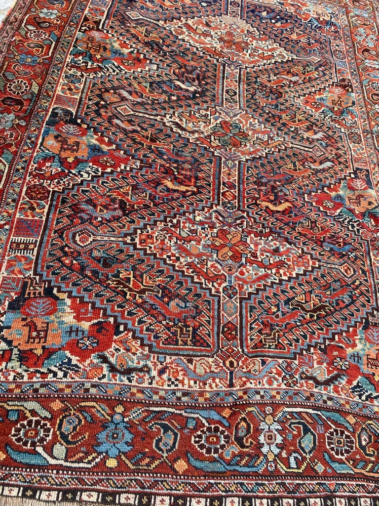 Wonderful Antique Ghashghai Rug For Sale at 1stDibs
