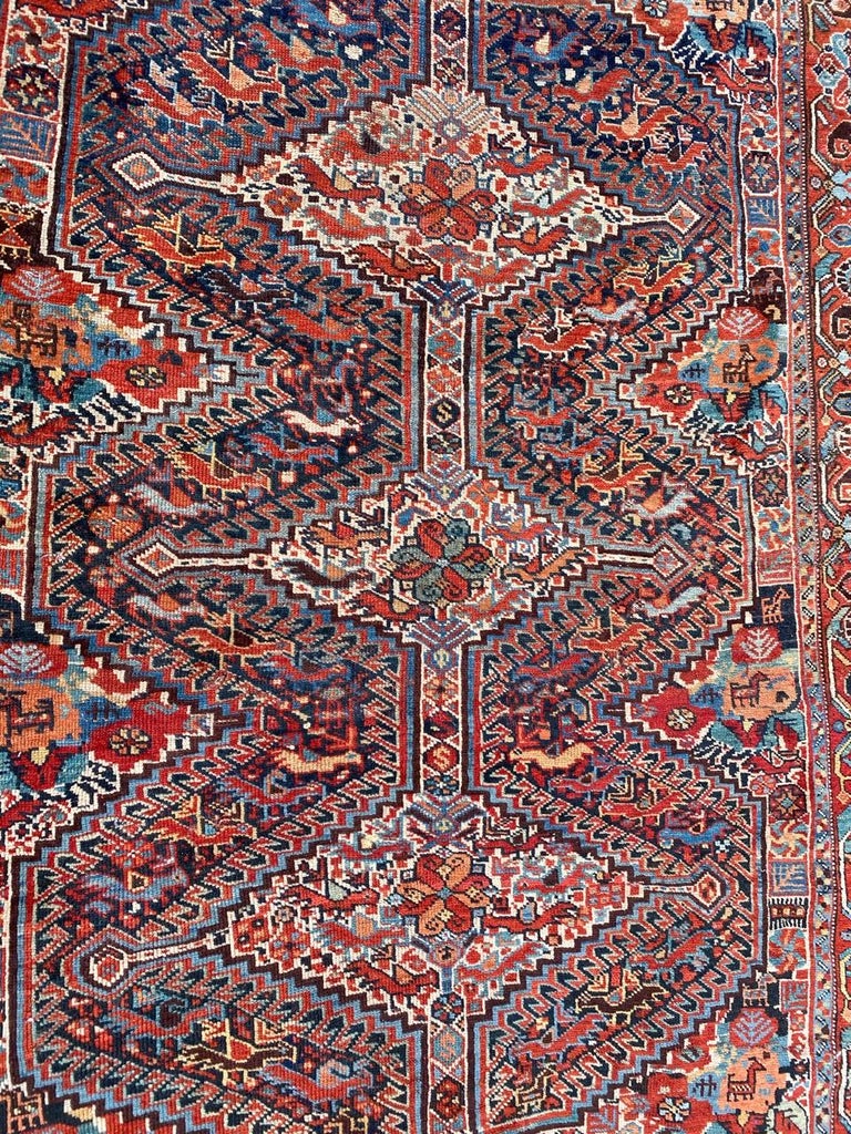 Wonderful Antique Ghashghai Rug For Sale at 1stDibs