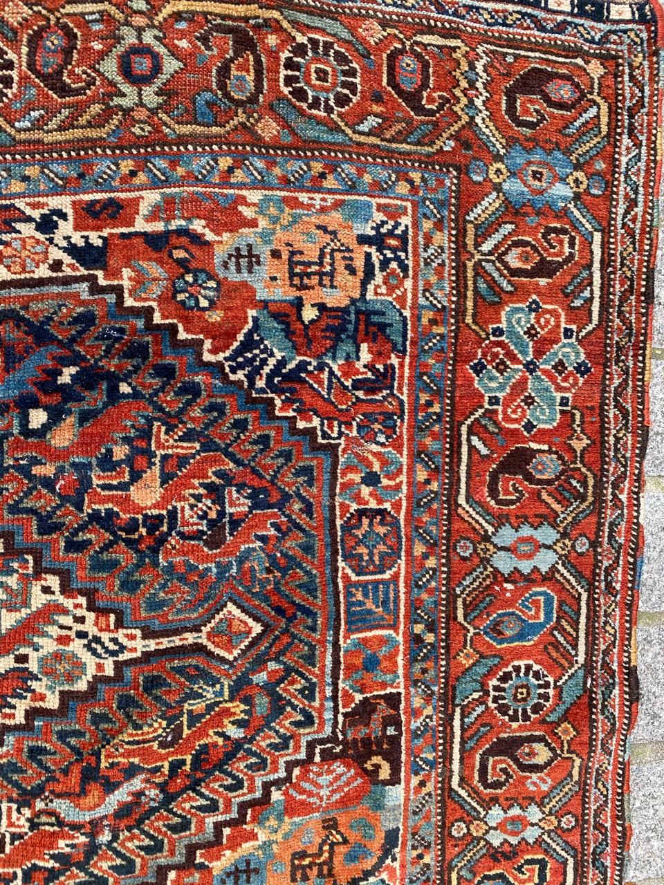 Bobyrug’s Wonderful Antique Ghashghai Rug For Sale 1