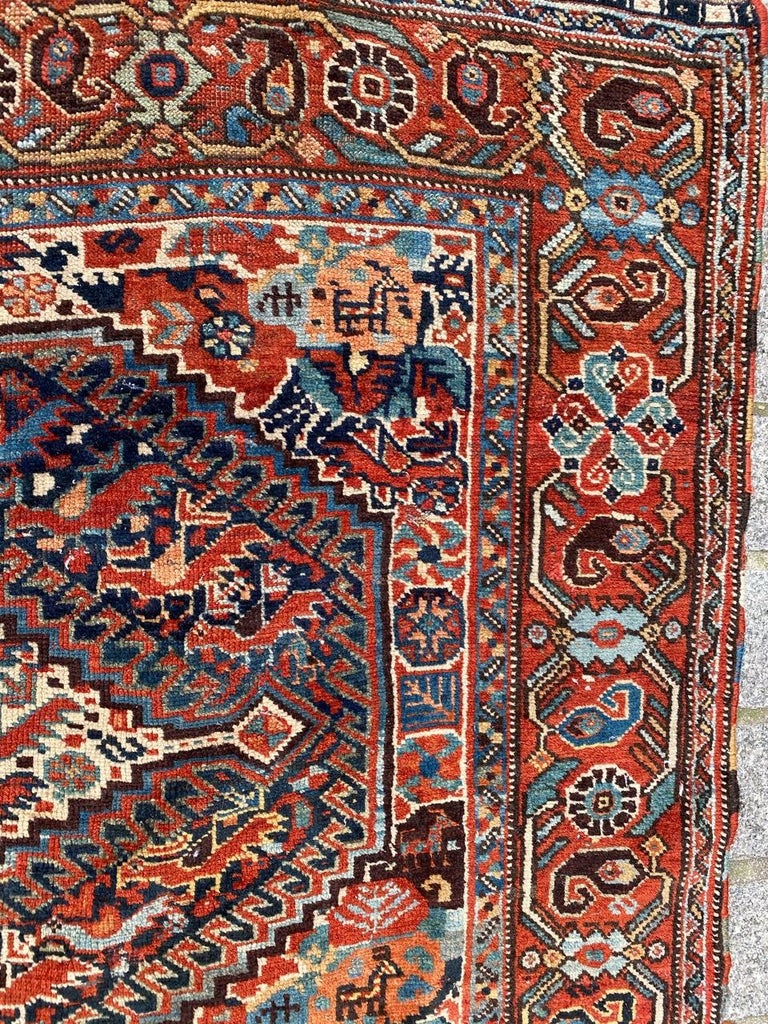 Wonderful Antique Ghashghai Rug For Sale at 1stDibs