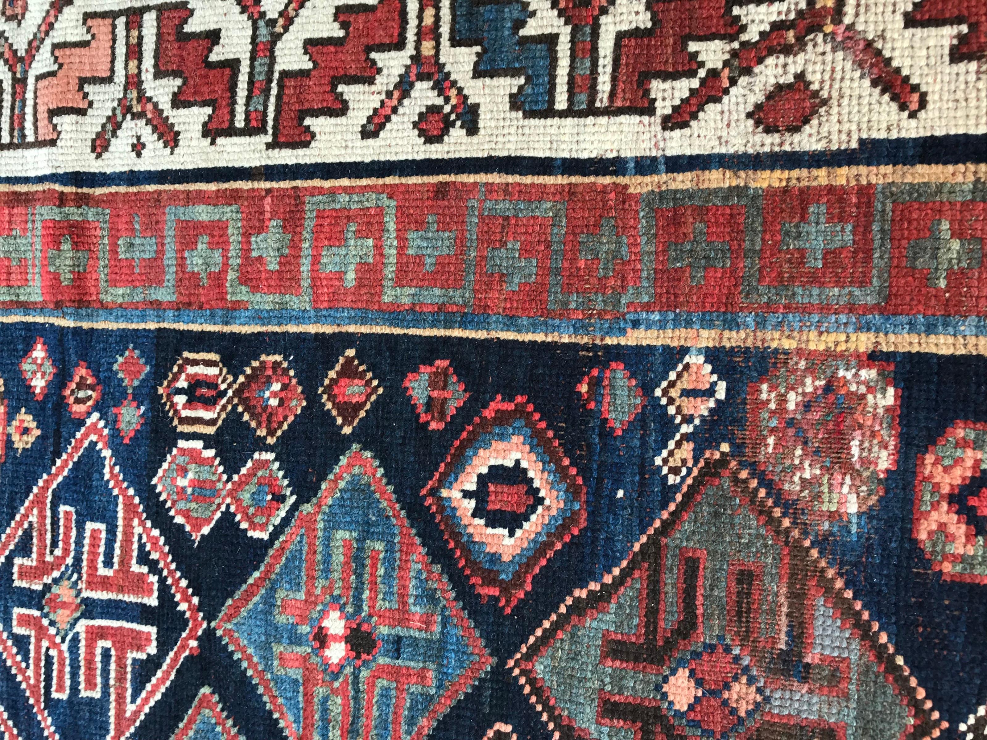 Bobyrug’s Wonderful Antique Long Caucasian Rug In Good Condition For Sale In Saint Ouen, FR