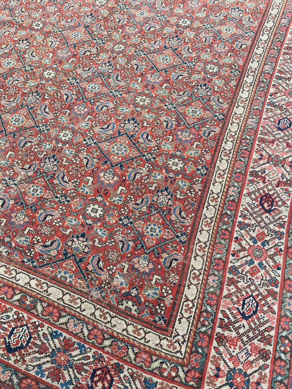 Hand-Knotted Bobyrug’s Wonderful Antique Long Kurdish Malayer Rug For Sale