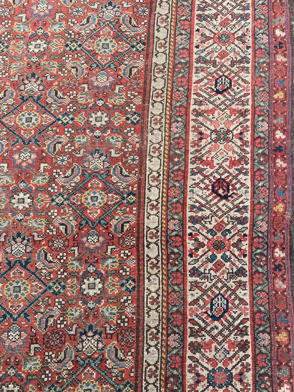 Bobyrug’s Wonderful Antique Long Kurdish Malayer Rug In Good Condition For Sale In Saint Ouen, FR