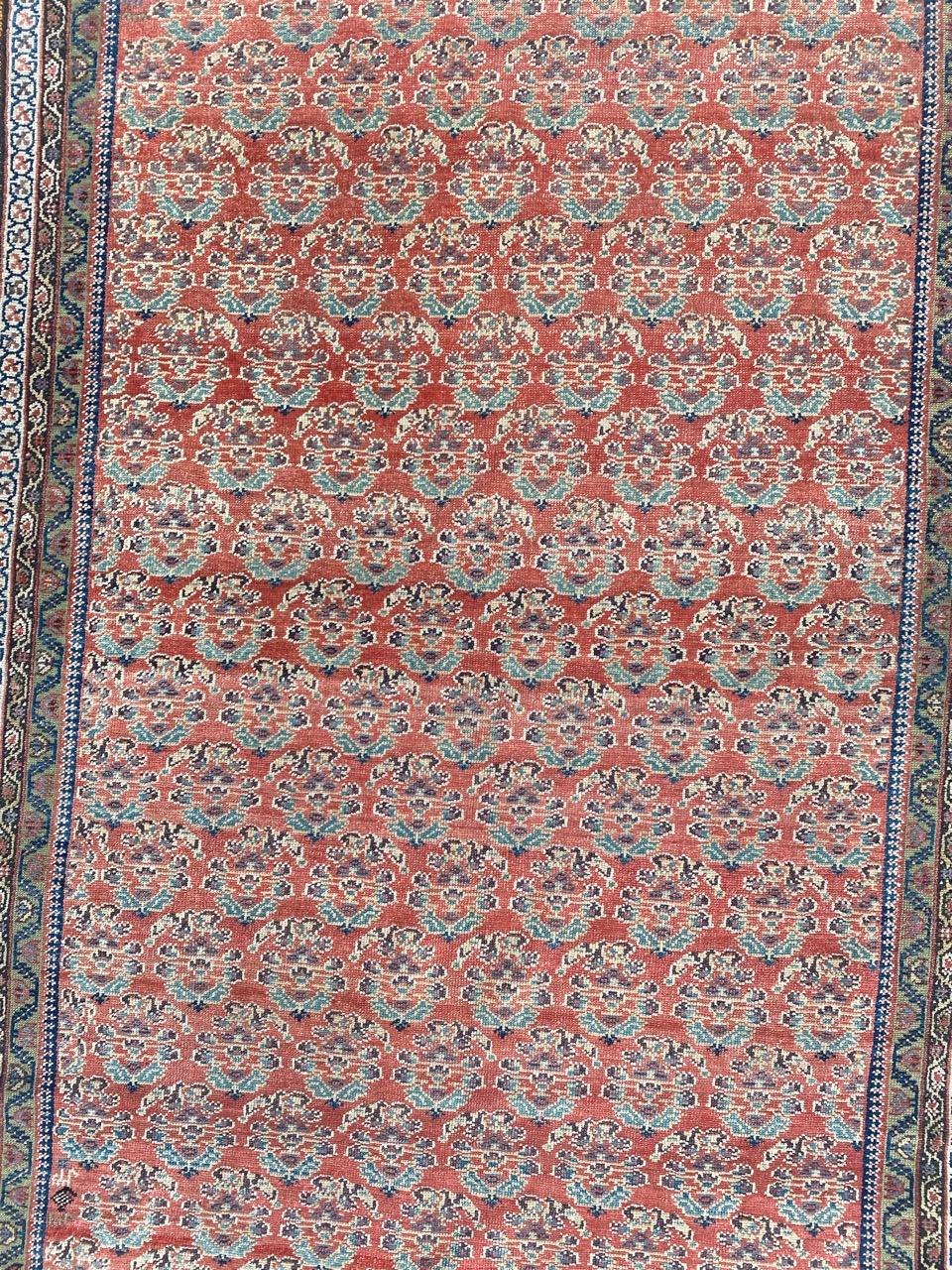 Sehr hübscher, feiner Malayer-Teppich aus dem späten 19. Jahrhundert mit schönem Botteh-Muster und schönen natürlichen Farben, vollständig und fein handgeknüpft mit Wollsamt auf Baumwollgrund.

✨✨✨
