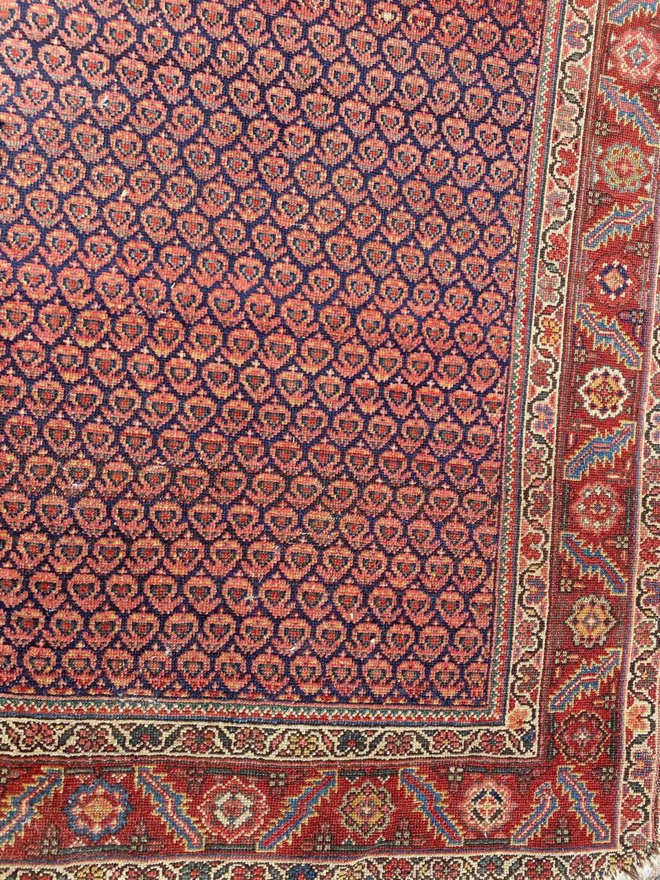 Very beautiful late 19th century Malayer runner with beautiful botteh design and nice natural colors, entirely hand knotted with wool velvet on cotton foundation.

✨✨✨
