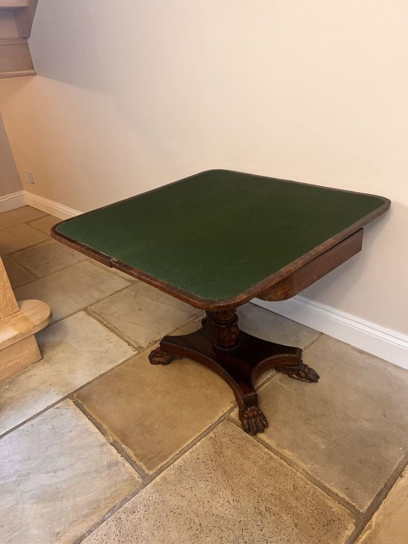 Wonderful antique Regency quality rosewood card table  For Sale 1