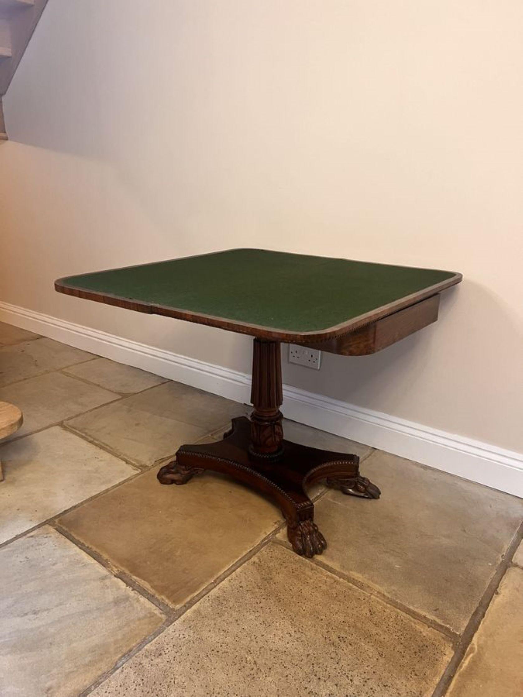 Wonderful antique Regency quality rosewood card table  For Sale 3