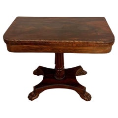 Merveilleuse table à cartes ancienne de qualité Régence en bois de rose 