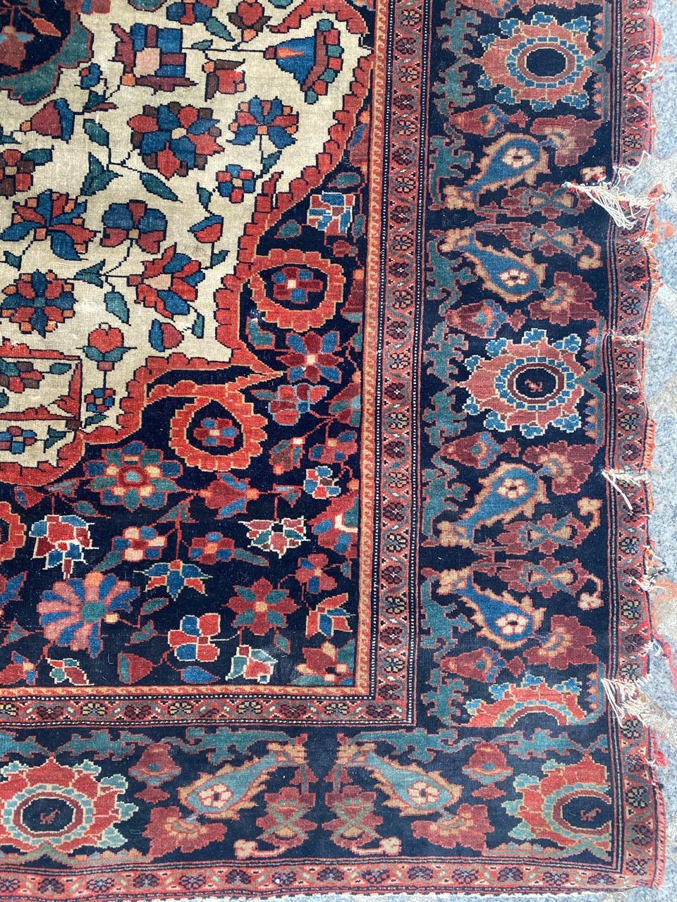 Antiker Sarouk Ferahan Teppich, Wunderschön im Zustand „Relativ gut“ im Angebot in Saint Ouen, FR