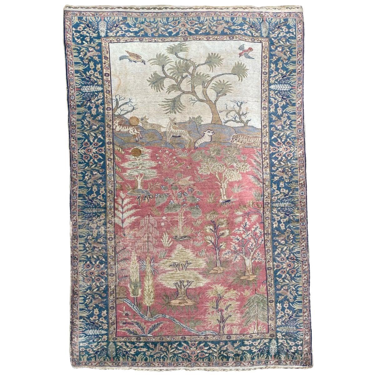 Bobyrug's Wonderful Antique Silk Turkish Cesareh Rug (Merveilleux tapis turc en soie ancienne)