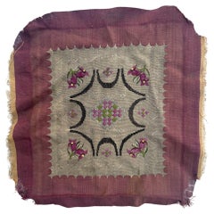Wonderful Antique small Hand weaving Silk and metal Tapestry from Alep