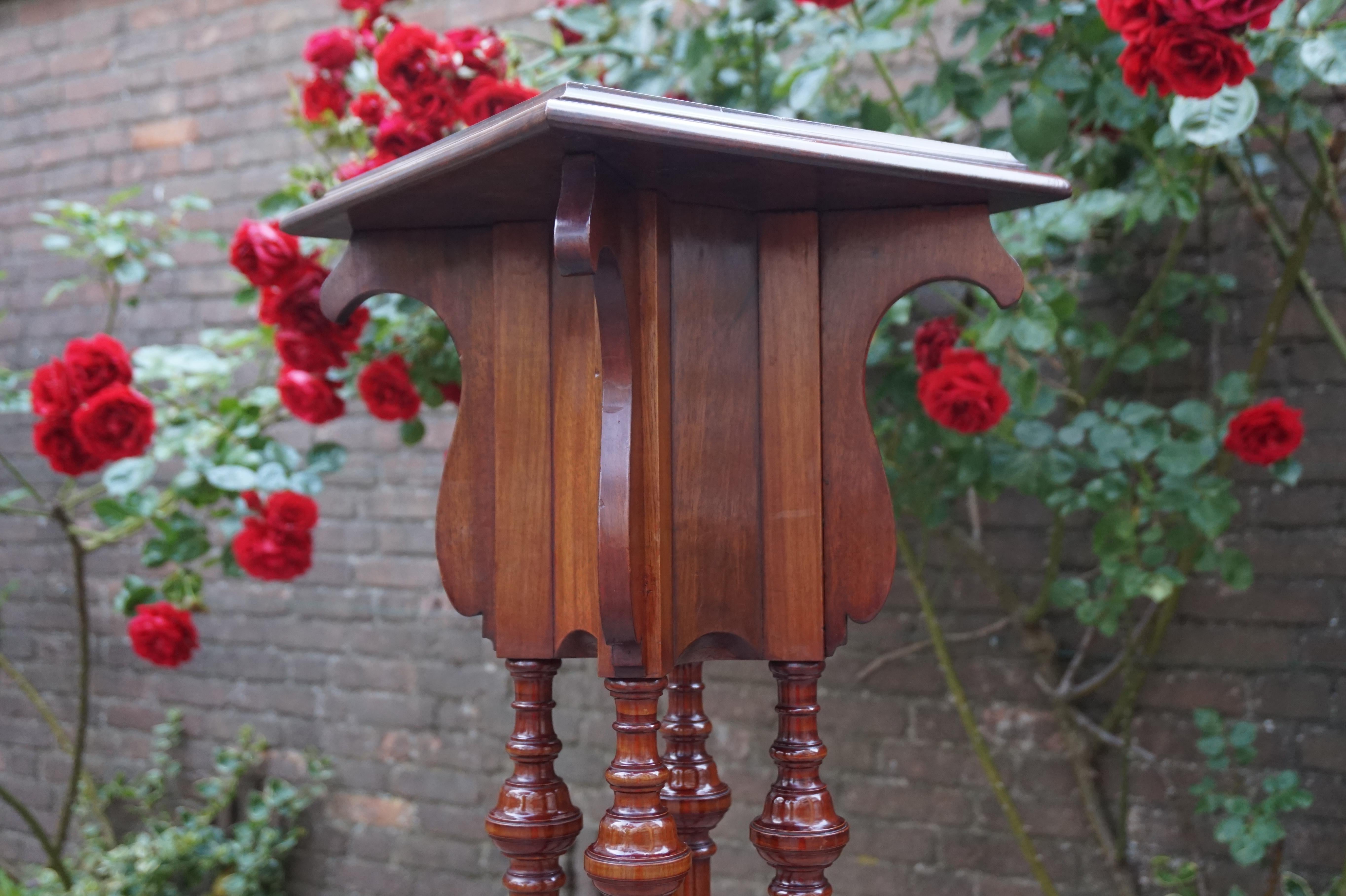 Wonderful Solid Mahogany Arts & Crafts Sculpture Stand Pedestal, circa 1900 6