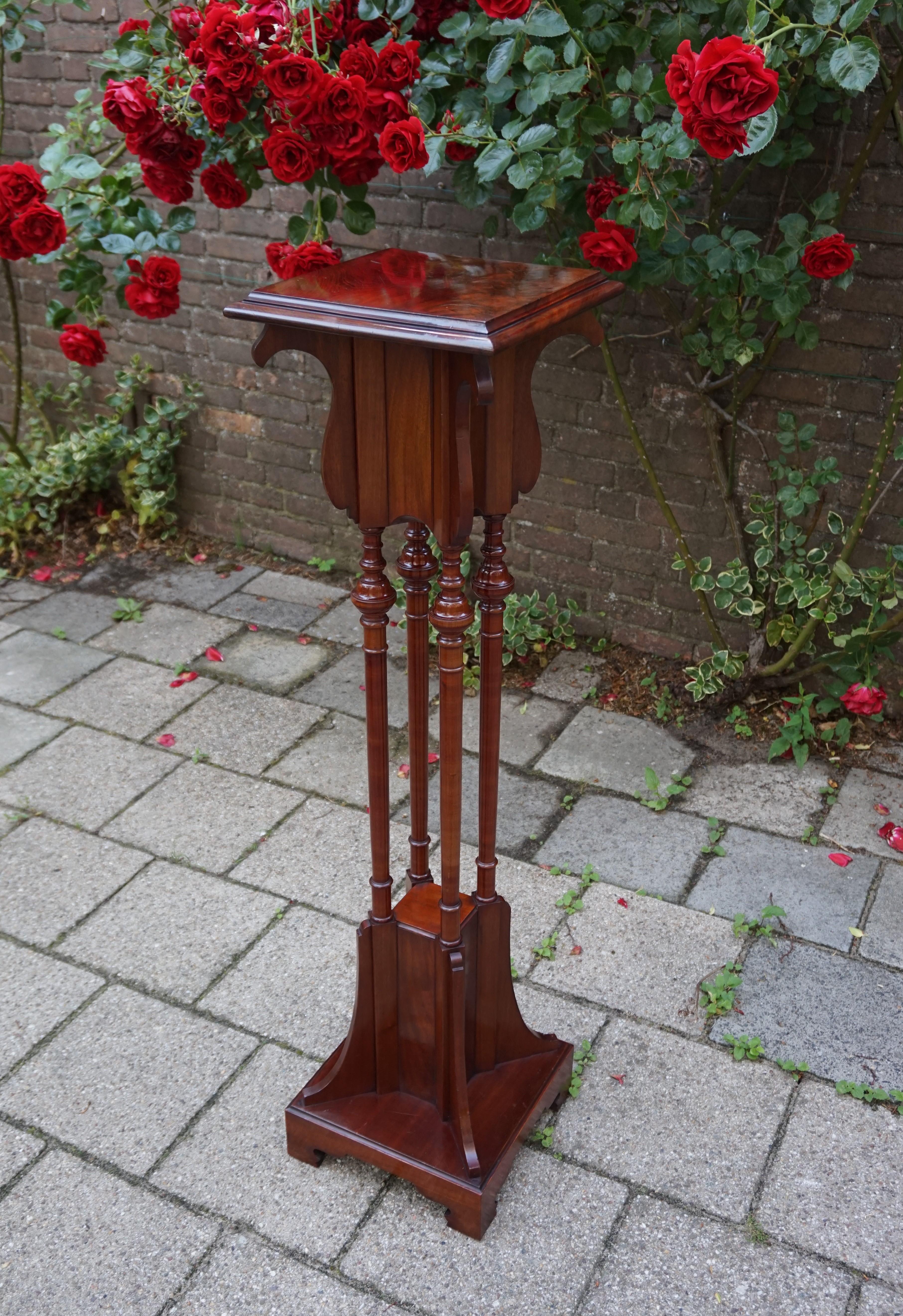 Wonderful Solid Mahogany Arts & Crafts Sculpture Stand Pedestal, circa 1900 10