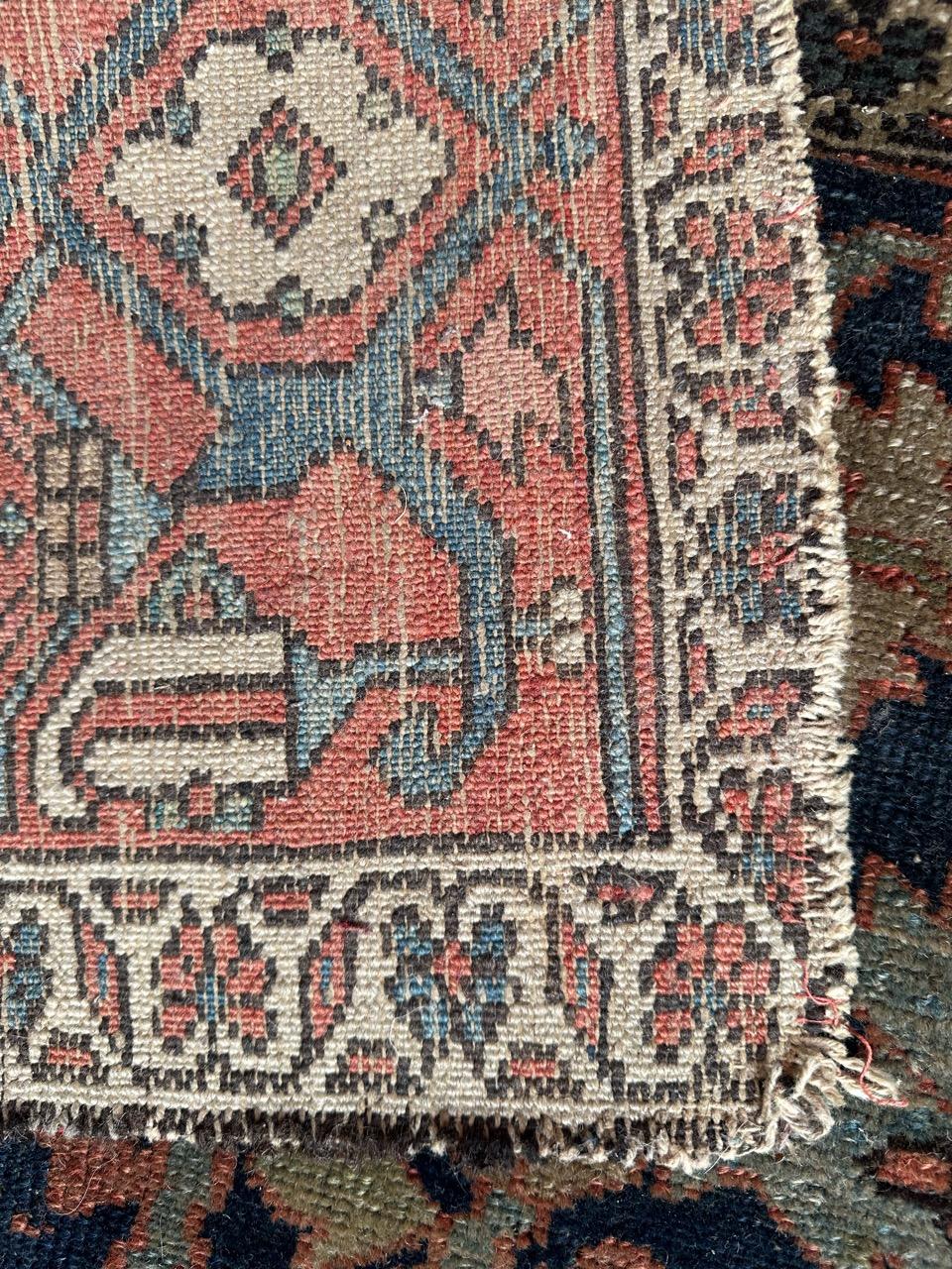 Wonderful antique square Heriz rug For Sale 10