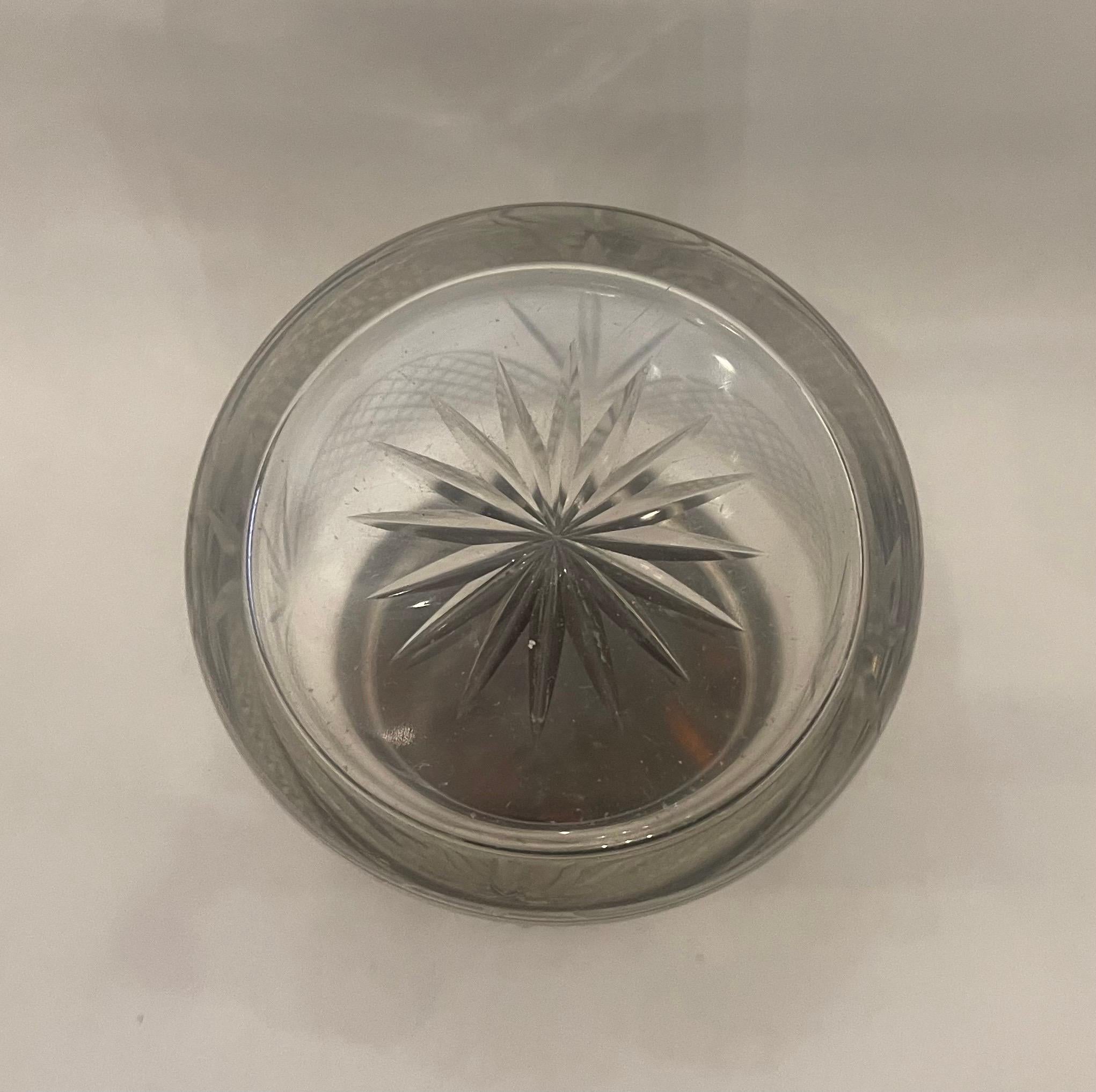 Victorian Wonderful Antique Sterling Silver Tortoise Shell Crystal Vanity Box Powder Jar For Sale