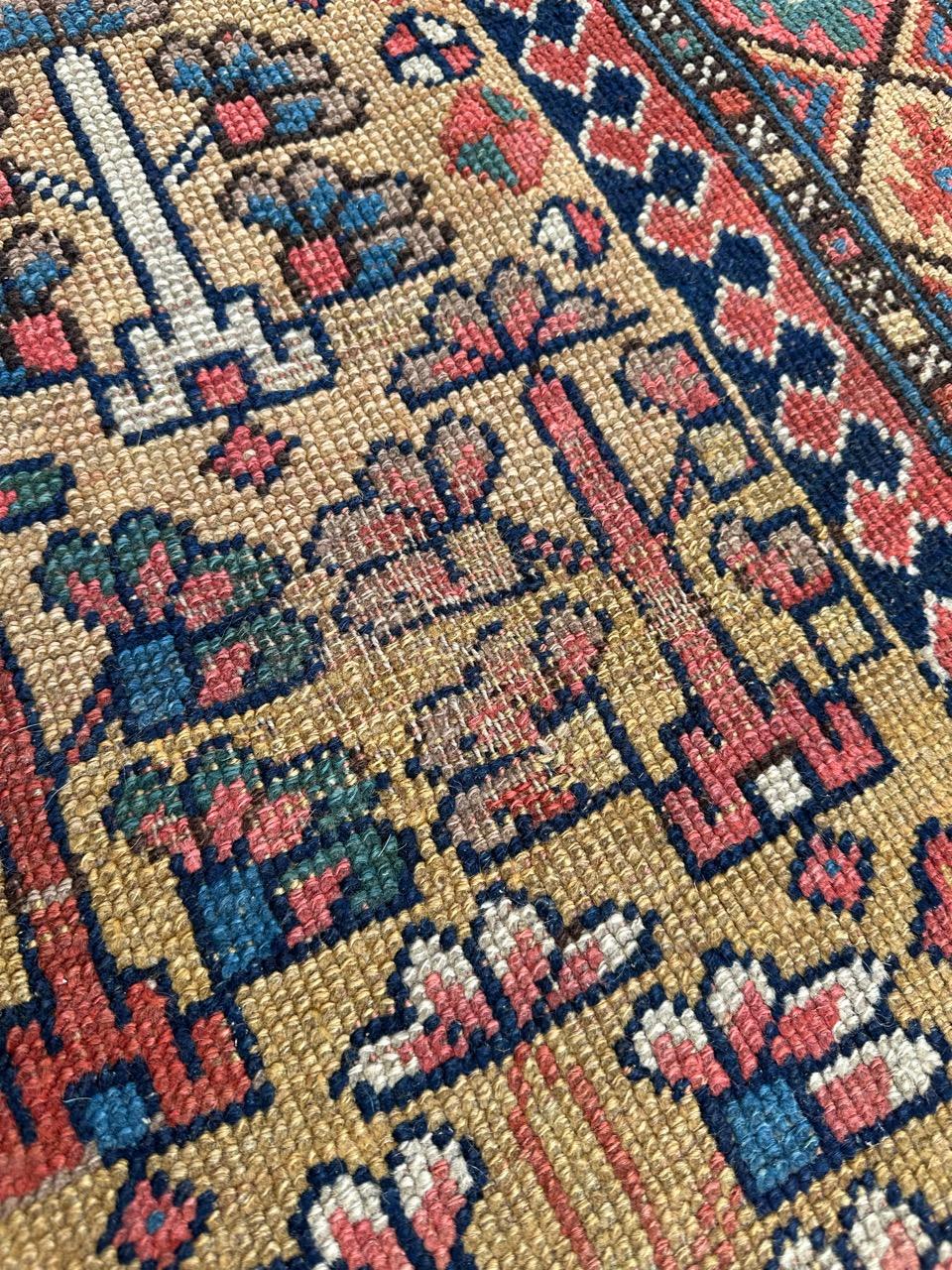 Wonderful Antique Tribal Collectible Kurdish or Caucasian Rug For Sale 7