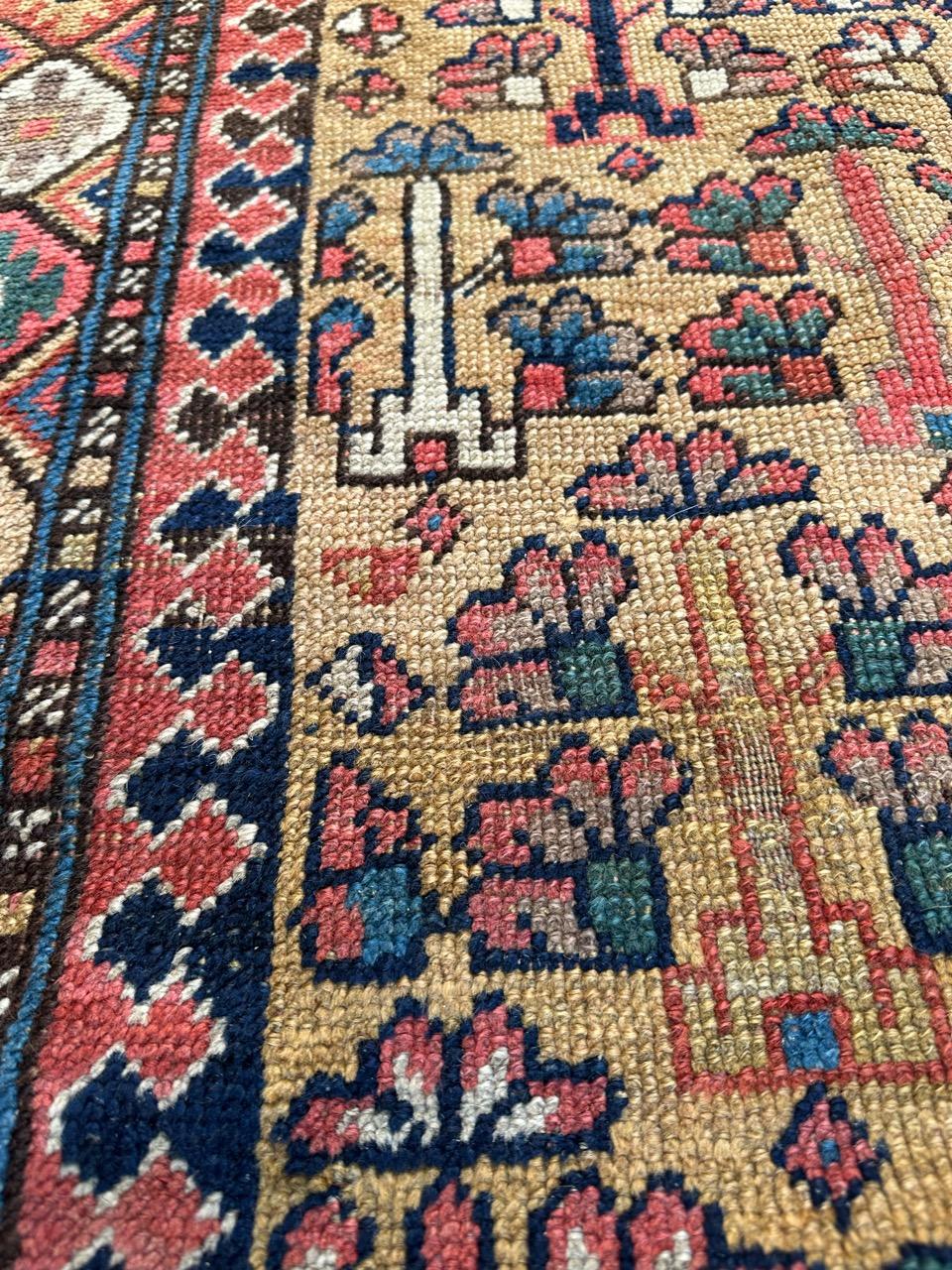 Wonderful Antique Tribal Collectible Kurdish or Caucasian Rug For Sale 10