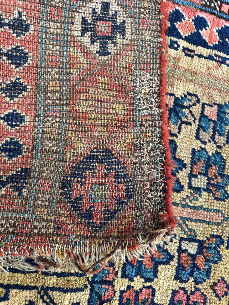 Wonderful Antique Tribal Collectible Kurdish or Caucasian Rug For Sale 11