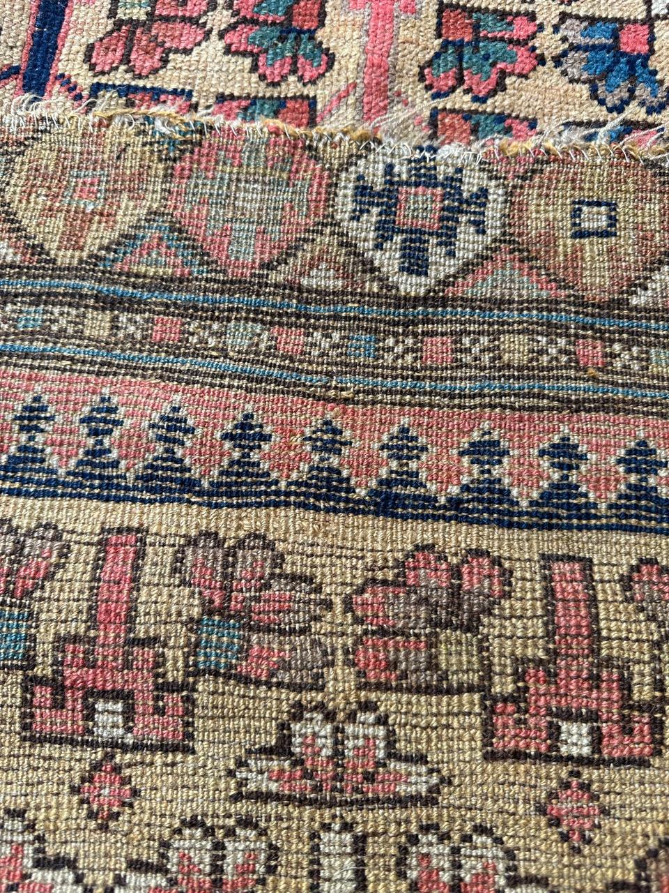 Wonderful Antique Tribal Collectible Kurdish or Caucasian Rug For Sale 12