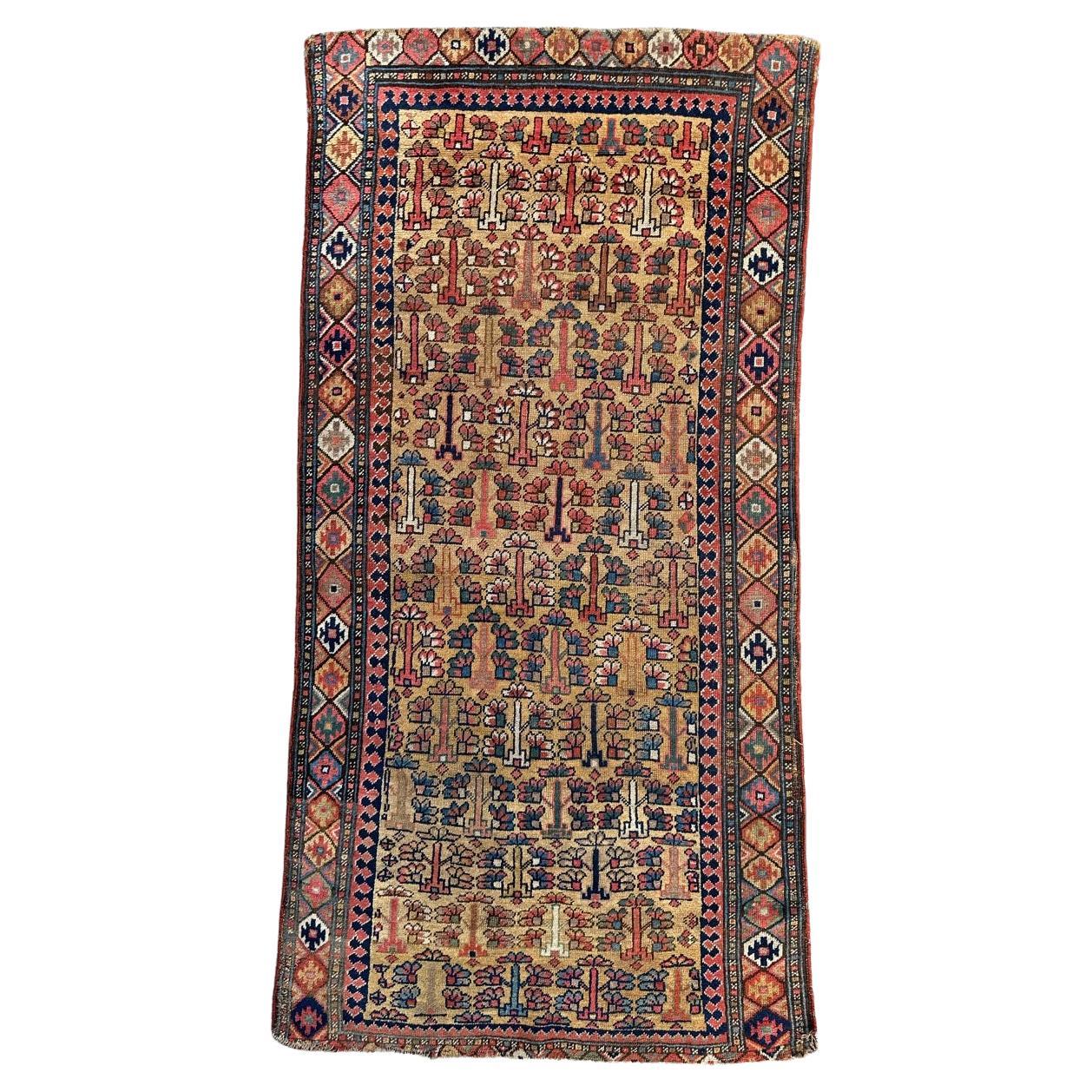 Wonderful Antique Tribal Collectible Kurdish or Caucasian Rug