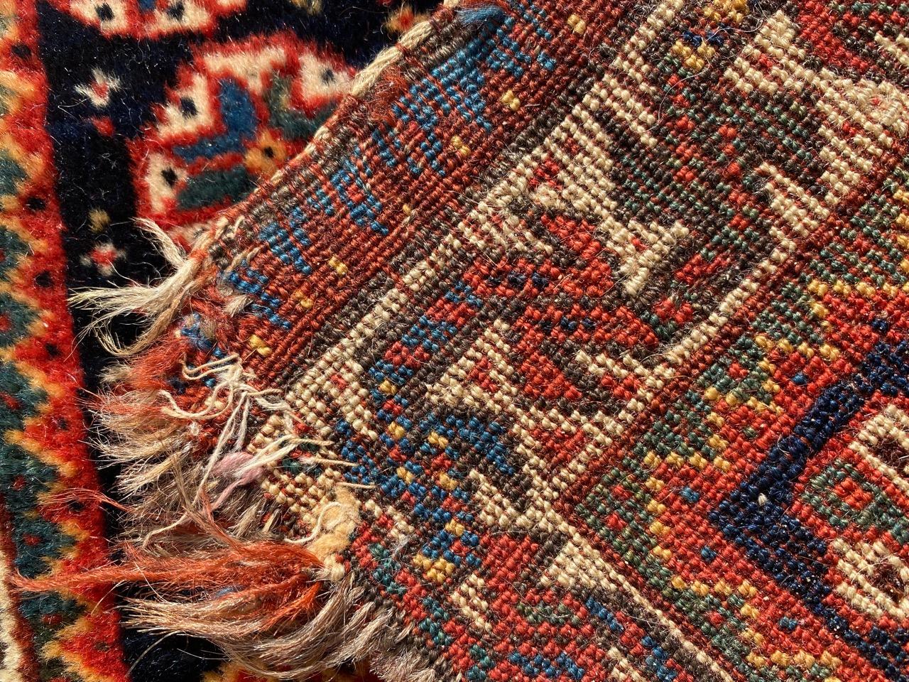 Bobyrug’s Wonderful Antique Tribal Ghashghai Bag Face Rug For Sale 8