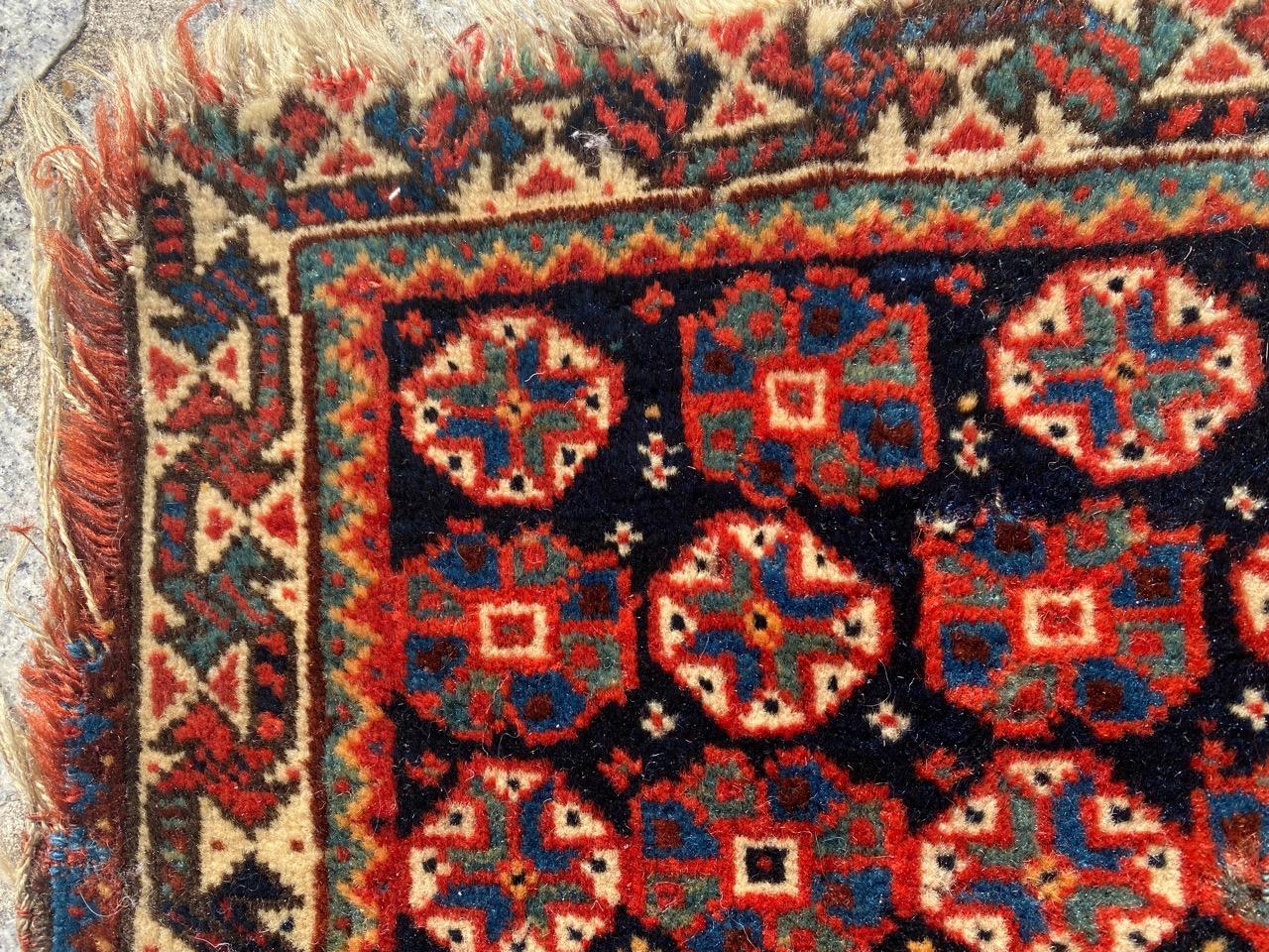 Asian Bobyrug’s Wonderful Antique Tribal Ghashghai Bag Face Rug For Sale