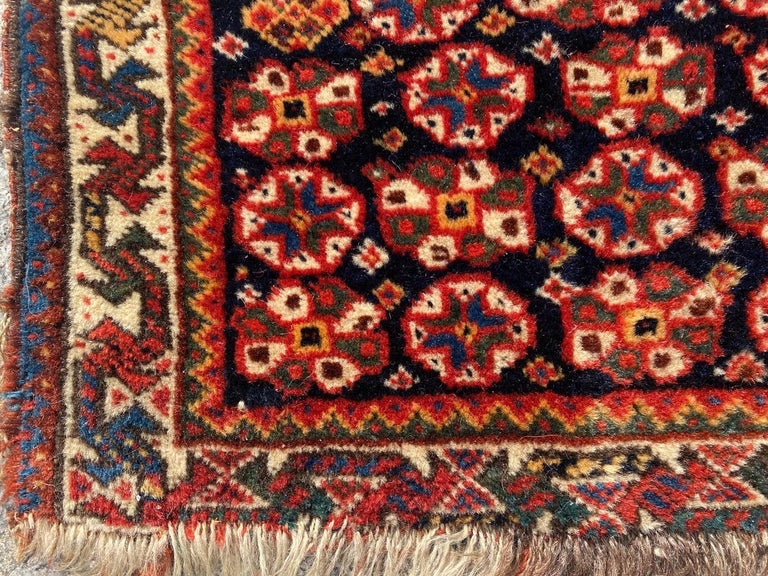 Wonderful Antique Tribal Ghashghai Bag Face Rug For Sale at 1stDibs