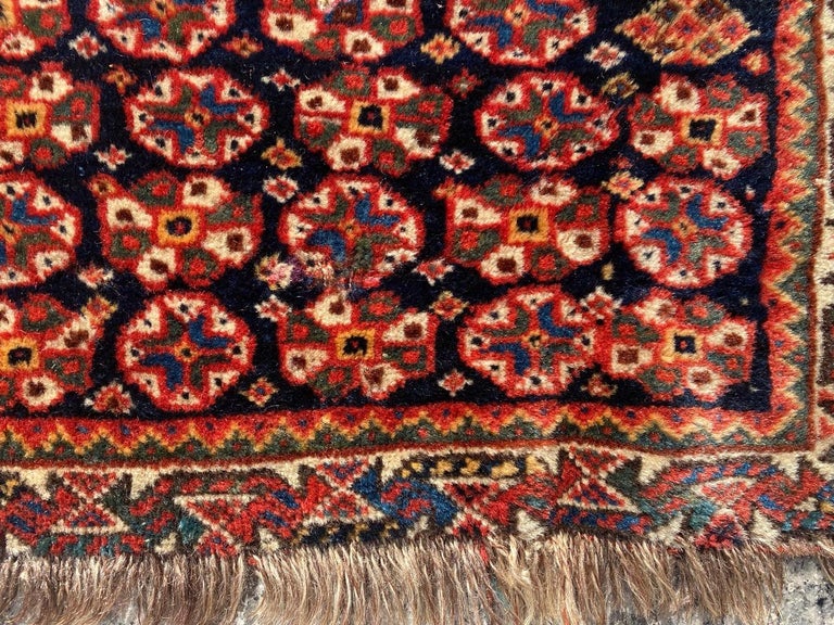 Wonderful Antique Tribal Ghashghai Bag Face Rug For Sale at 1stDibs
