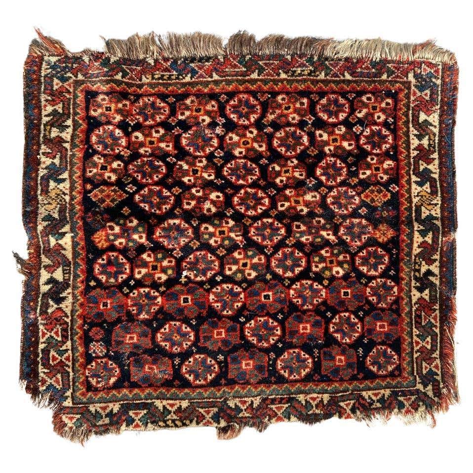 Wonderful Antique Tribal Ghashghai Bag Face Rug For Sale at 1stDibs