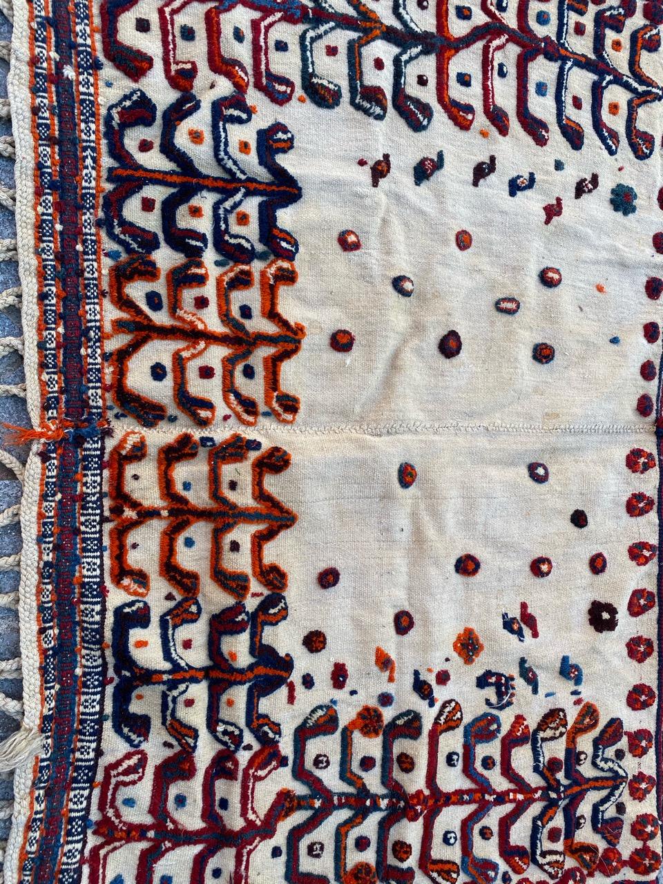 Wonderful Antique Tribal Khorjin Rug For Sale 8