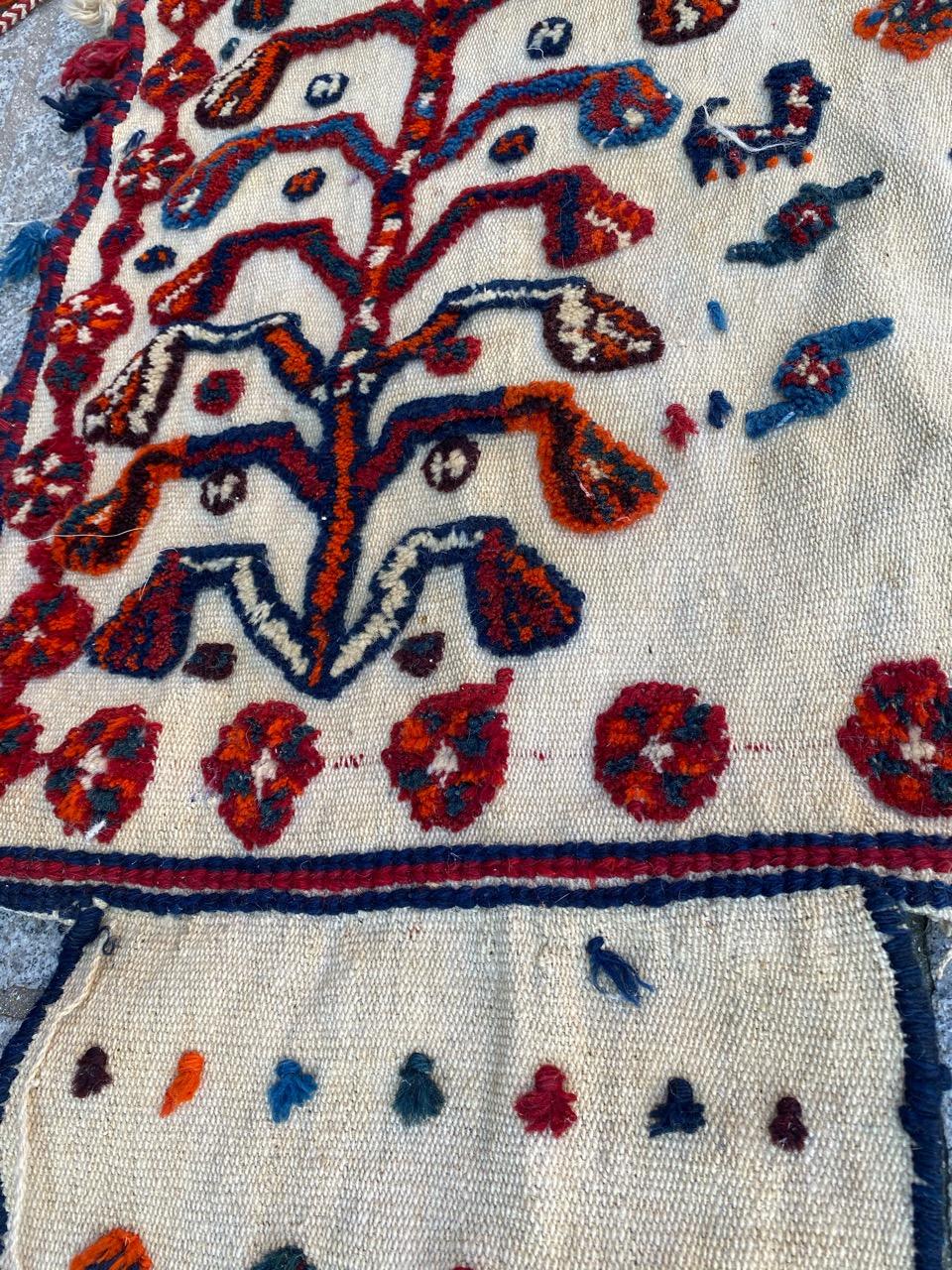 Wonderful Antique Tribal Khorjin Rug For Sale 9