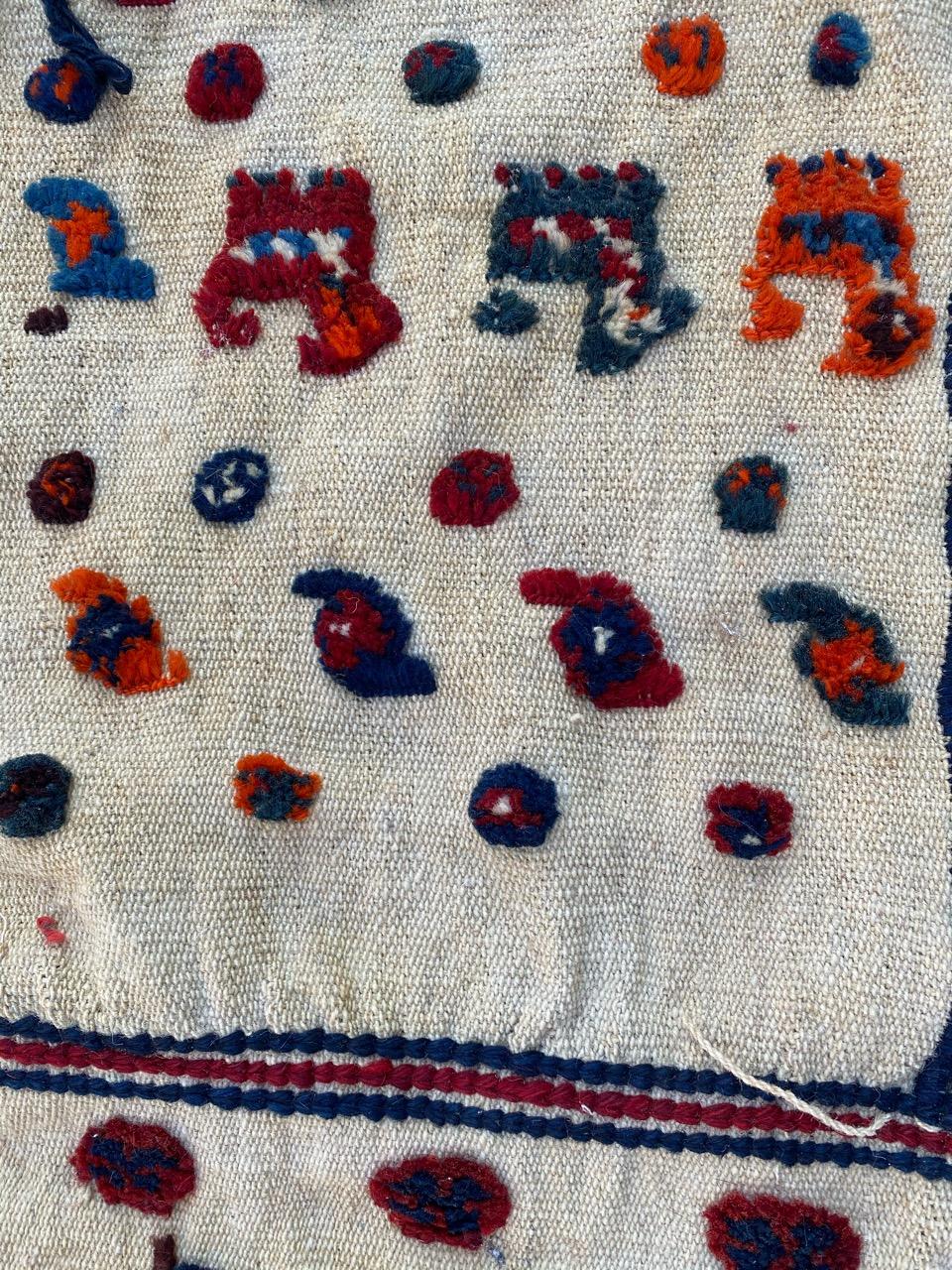 Wool Wonderful Antique Tribal Khorjin Rug For Sale