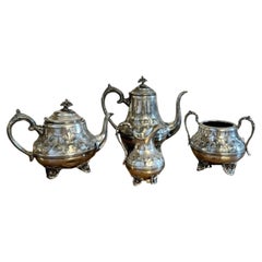 Wunderschönes antikes viktorianisches vierteiliges Teeservice aus Tee 