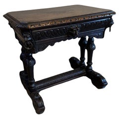 Wonderful antique Victorian quality carved oak freestanding centre table