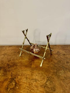 Wonderful antique Victorian quality copper and brass spirit kettle and stand