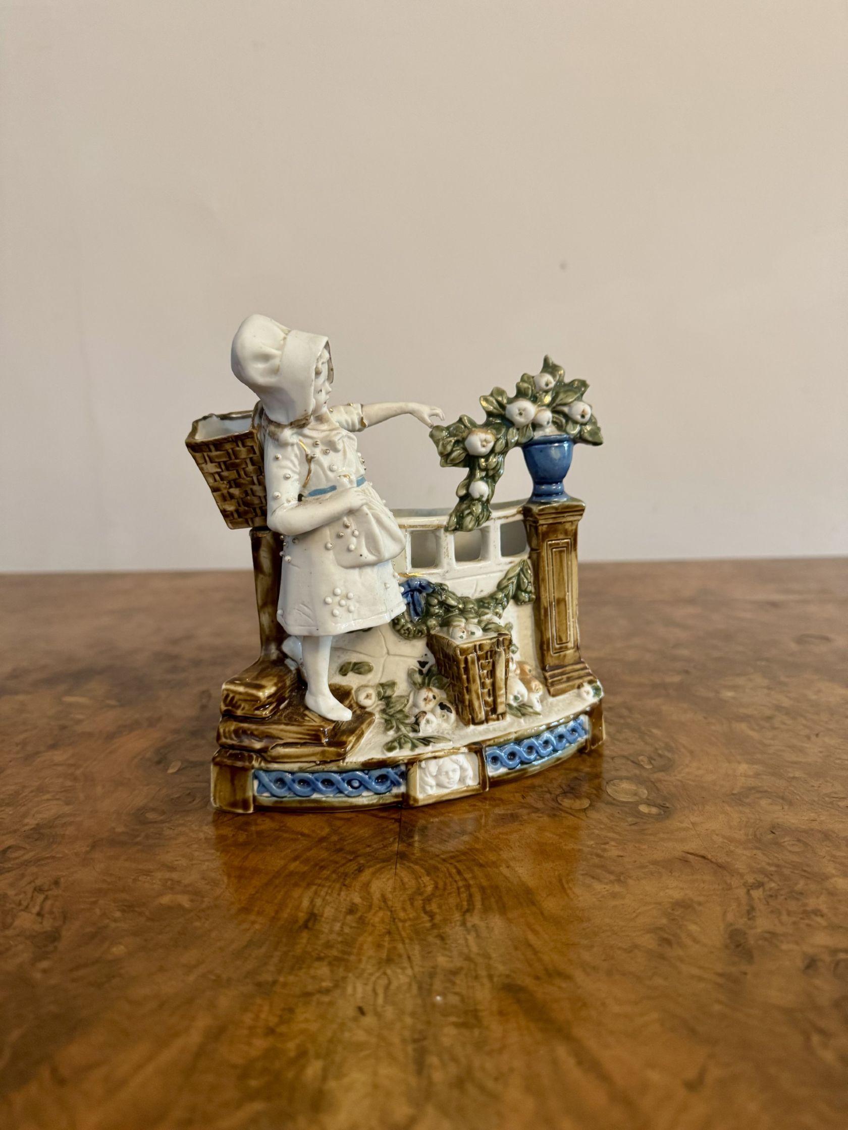 19th Century Wonderful antique Victorian quality porcelain clock set For Sale