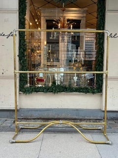 Wonderful Art Deco Brass Clothes Rail, 1920s France