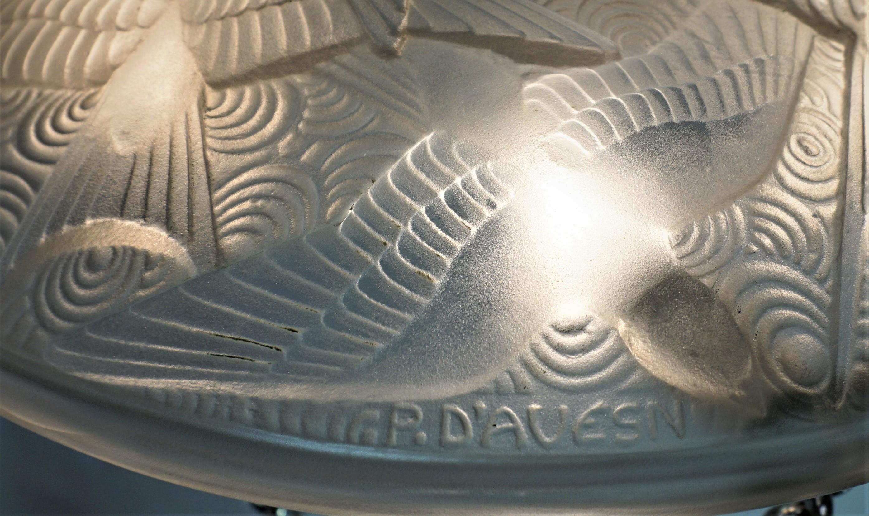 Wonderful Art Deco Chandelier by Pierre D'Avesn In Good Condition In Fairfax, VA