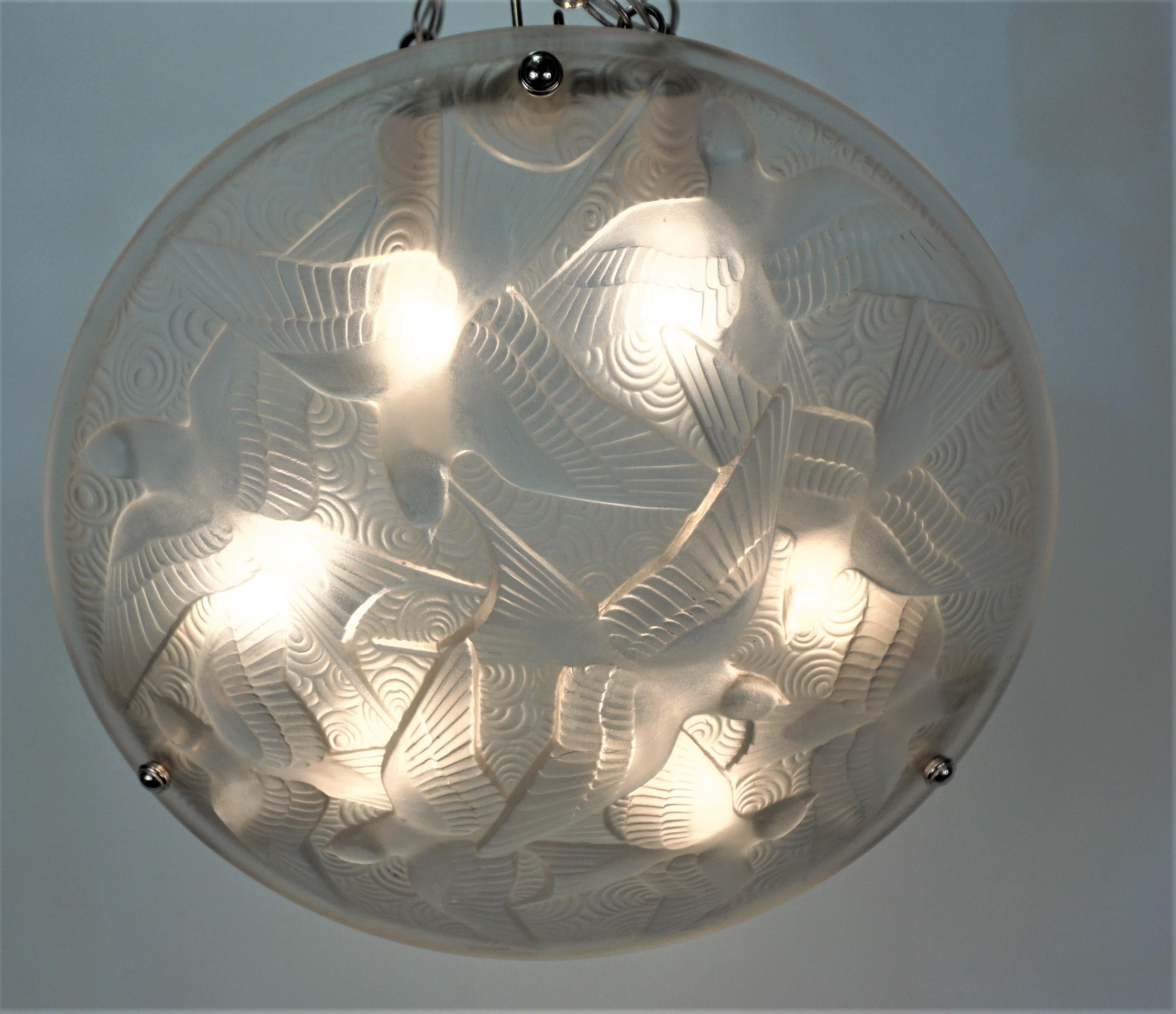 Wonderful Art Deco Chandelier by Pierre D'Avesn 1