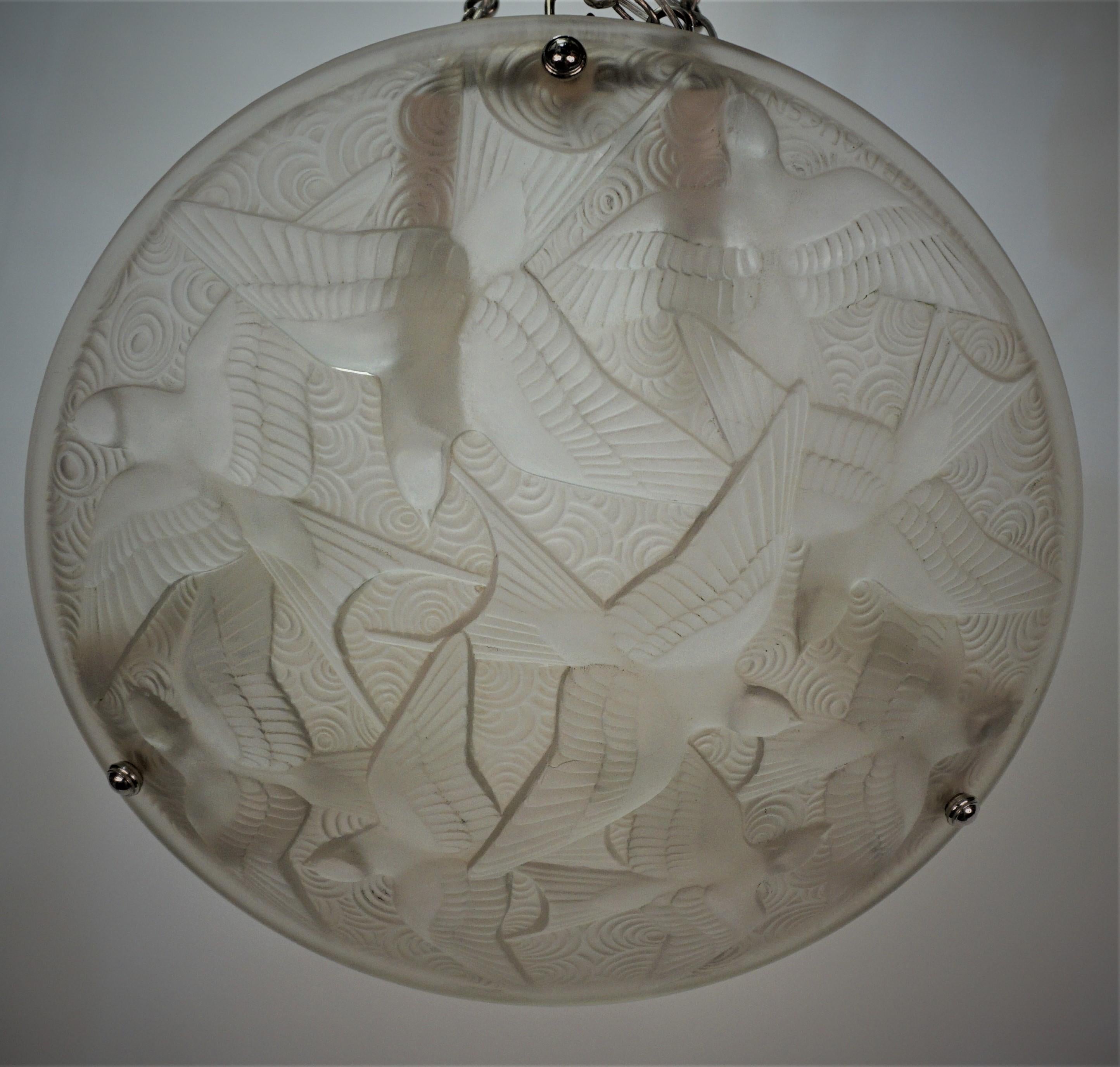 Wonderful Art Deco Chandelier by Pierre D'Avesn 2