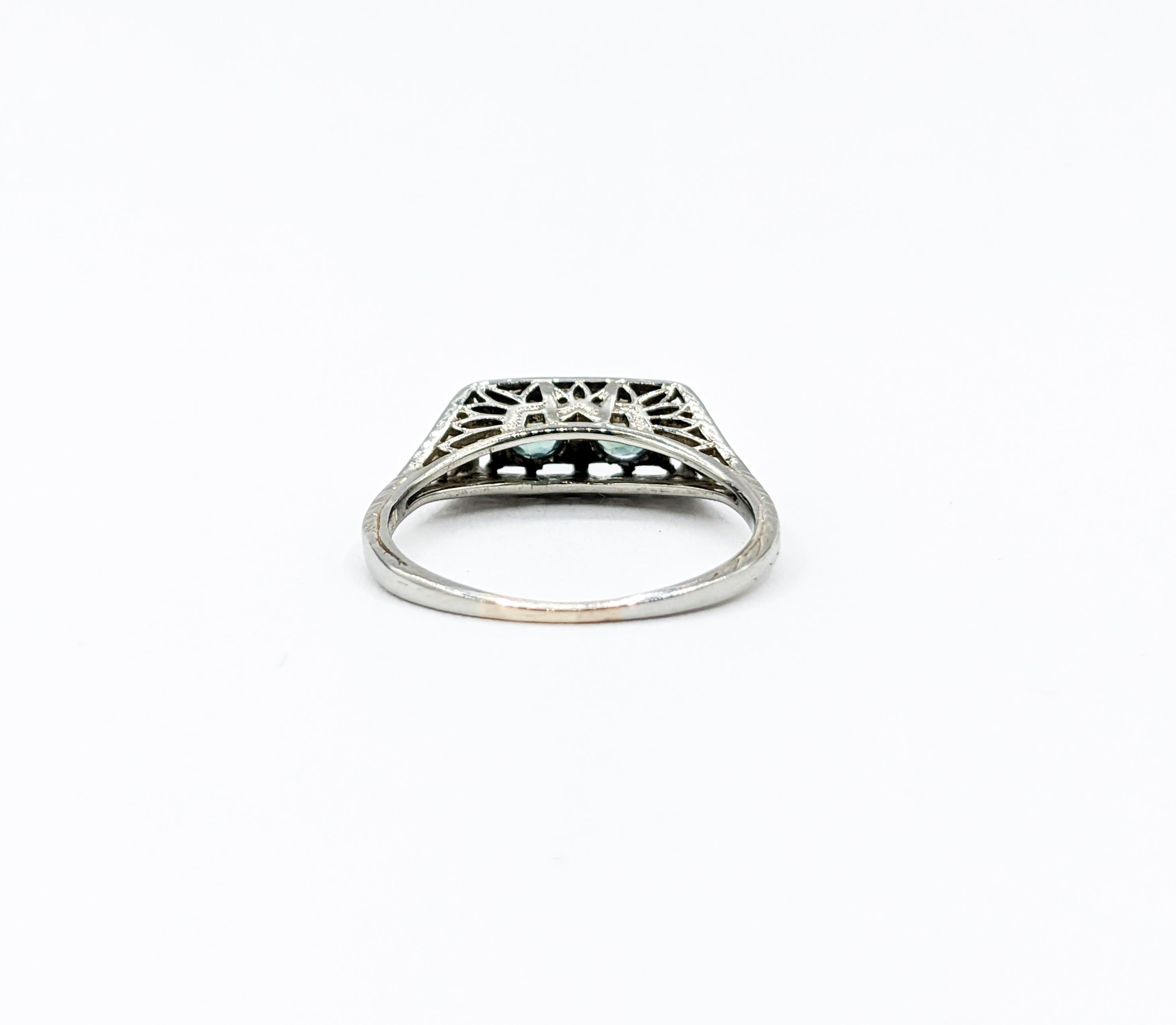 Wonderful Art Deco Color Change Alexandrite Ring in 18Kt White Gold 3